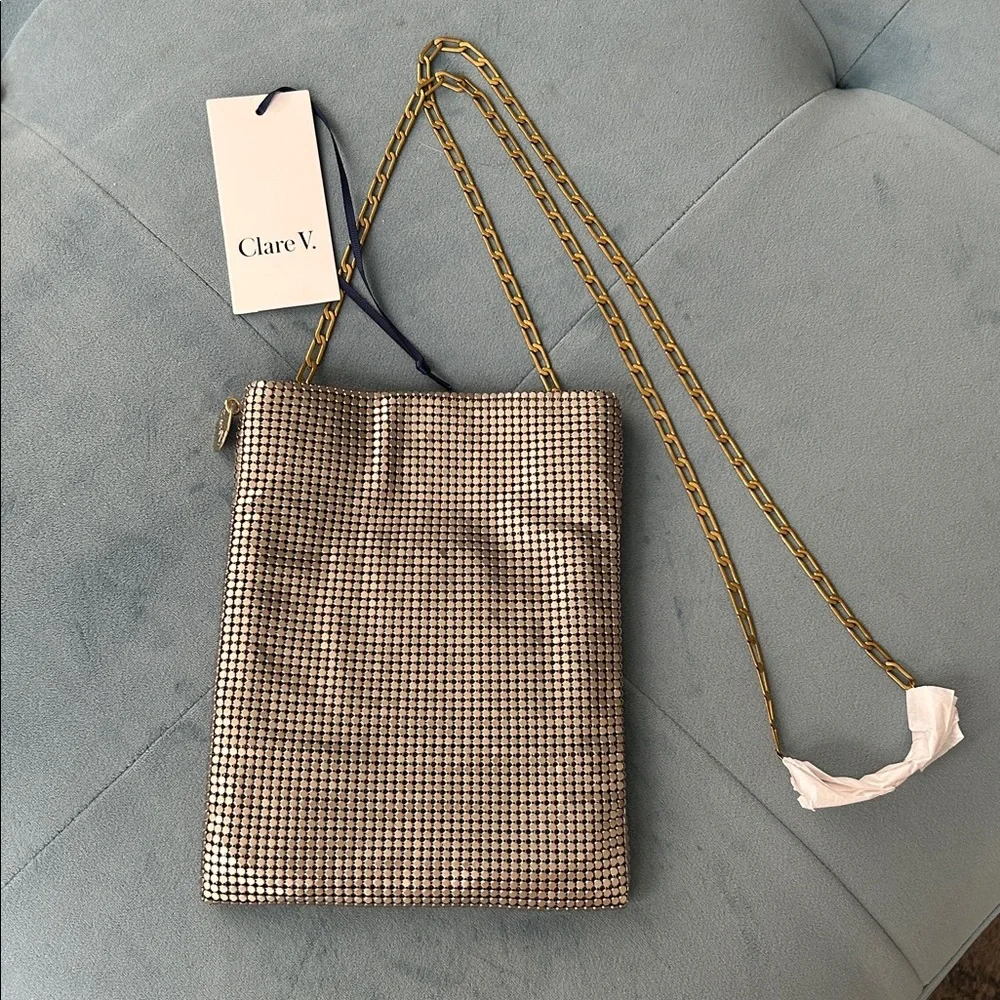 *RARE* Clare V. Crossbody Chainmail Poche - NWT - Picture 5 of 7